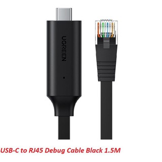 Ugreen 80186 1.5M cáp Console RJ45 ra type C màu đen Usb Debug CM204