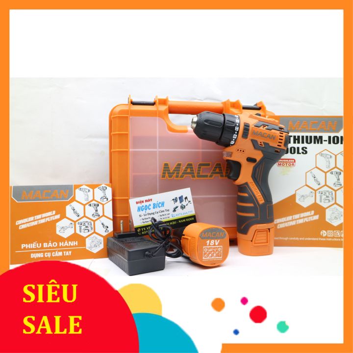 Máy Khoan Dùng Pin 18V MACAN động cơ không chổi than