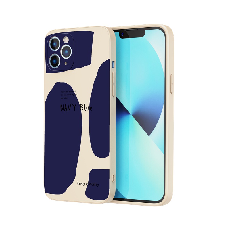 Ốp lưng iphone Ốp điện thoại Suntaiho silicon mềm màu xanh navy chủ đạo cho iPhone 13 12 11 Pro Max X XR Xs Max 7 8 Plus 12mini 13mini