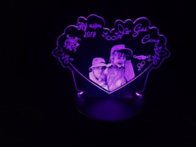 Đèn ngủ led 3d khắc tên hình ảnh theo yêu cầu - Quà tặng con gái cưng