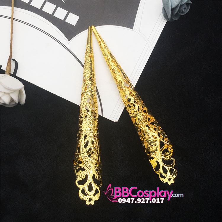 Móng tay giả cổ trang - hộ giáp - móng tay vàng - 12393