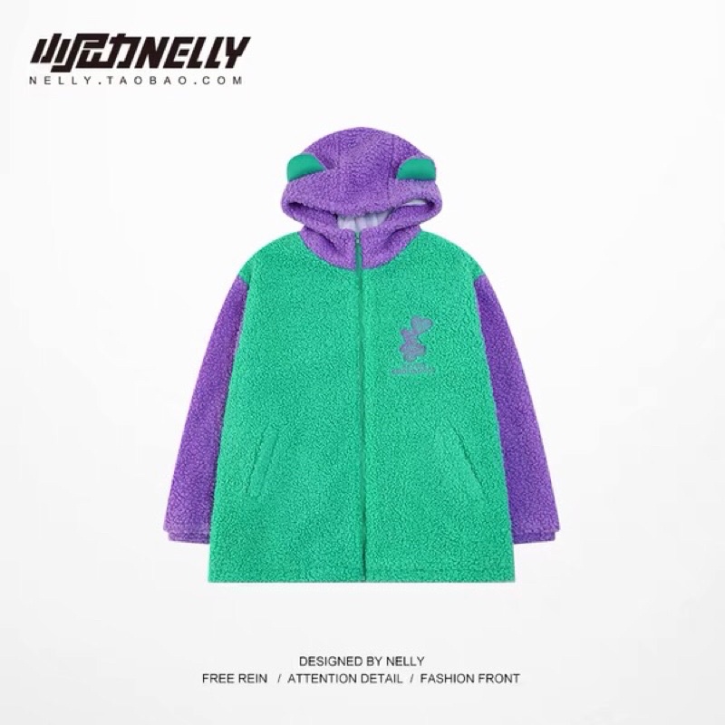 Áo khoác nelly nỉ bông sale (có sẵn) cổ tím nhạt