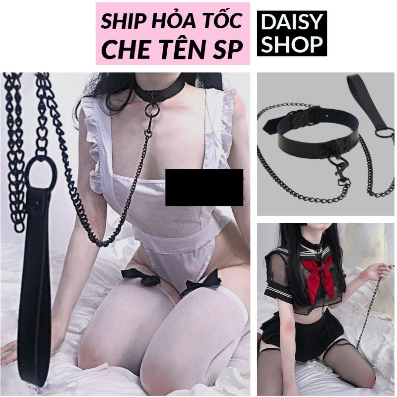 Vòng cổ da phối dây mới lạ - phụ kiện cosplay | BigBuy360 - bigbuy360.vn