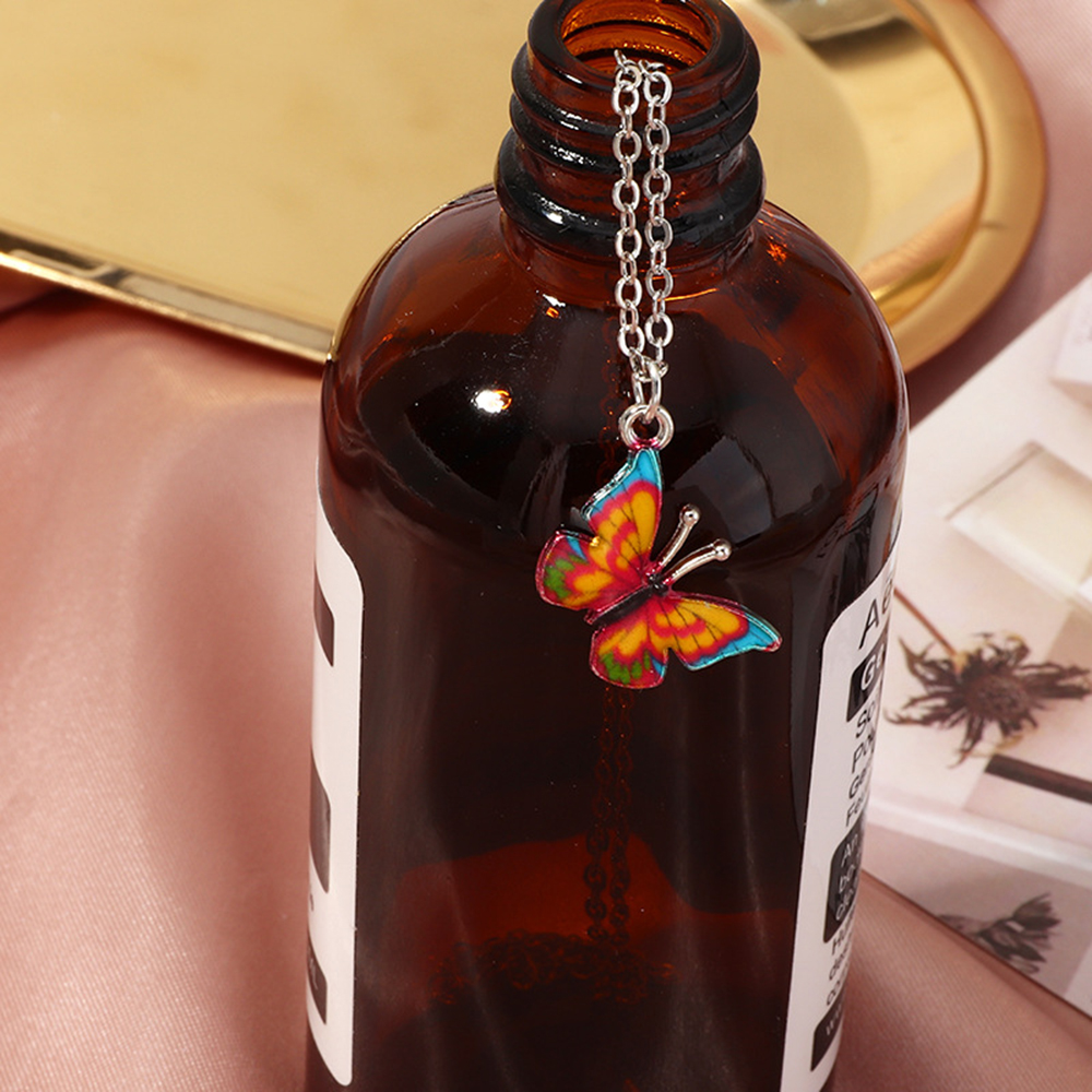 Dây Chuyền Mặt Bướm Đính Đá Nhiều Màu Phong Cách Hàn Quốc