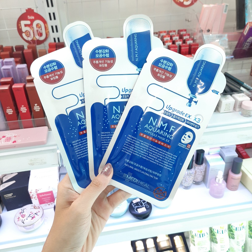 Mặt nạ siêu tinh chất L&amp;P Cosmetic Mediheal N.M.F Aquaring Ampoule Mask Ex