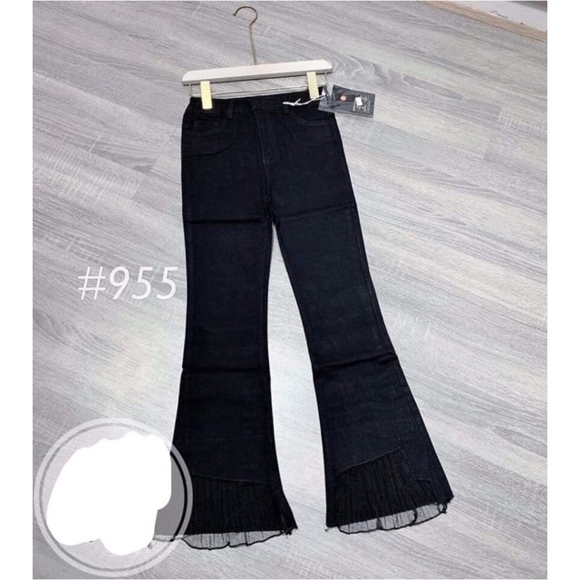 [MECHIPXINH] Quần đen loe phối ống voan hàng quảng châu 955 | BigBuy360 - bigbuy360.vn