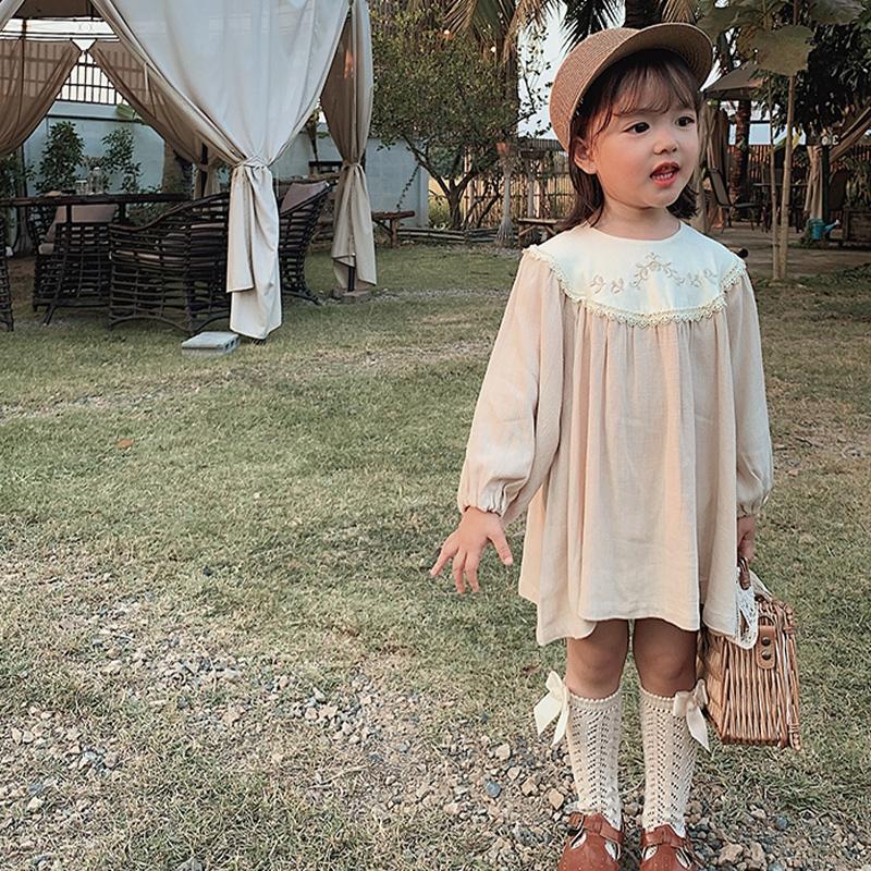 Đầm Công Chúa Tay Dài Thêu Họa Tiết Phong Cách Phương Tây Dành Cho Bé Gái