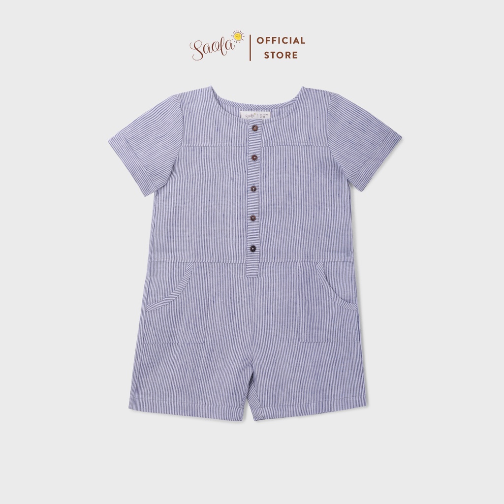 Áo liền quần/ Jumpsuit Bé Trai/ Bé Gái Chất Linen Cao Cấp - SERKAN OVERALL - JSL005 - SAOLA KIDS CLOTHING