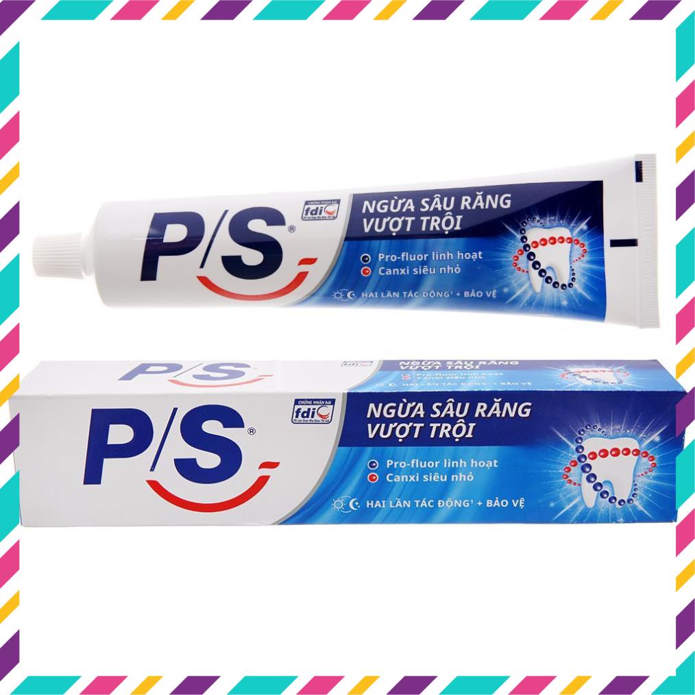 Kem đánh răng PS ngừa sâu răng vượt trội 180g tặng kèm kđr p/s nhỏ 30g