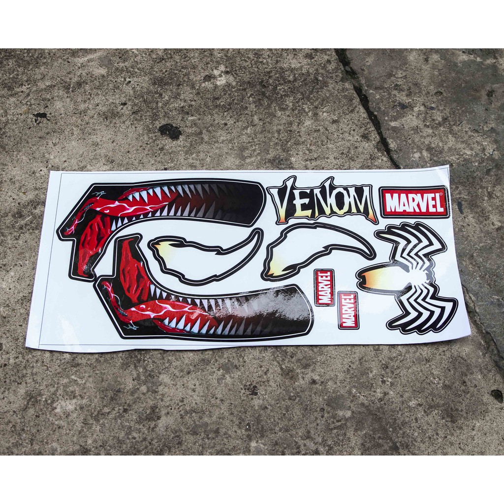 Tem VENOM decal dán nón bảo hiểm Fullface, nón 3/4, xe máy, laoptop