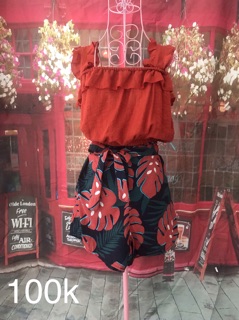 🍒🍒Sét áo crop bèo + quần short hoa