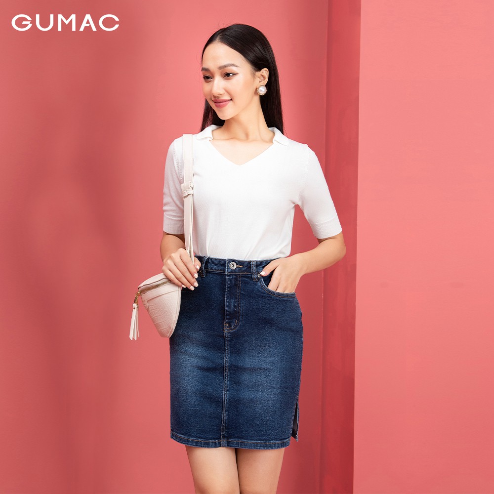 [Mã WABRGM11 giảm 10% đơn 250K] Chân Váy jean nữ xẻ lai VJA9240 GUMAC | BigBuy360 - bigbuy360.vn