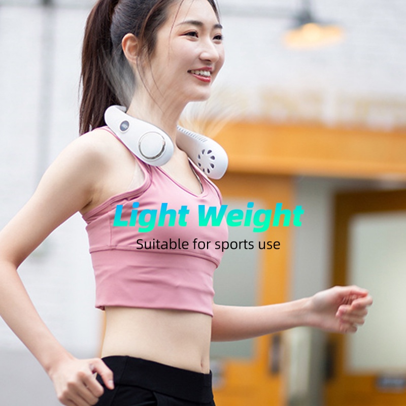 Quạt ANKNDO đeo cổ không cánh quạt tiết kiệm năng lượng dễ chỉnh tốc độ gió cho hoạt động thể thao