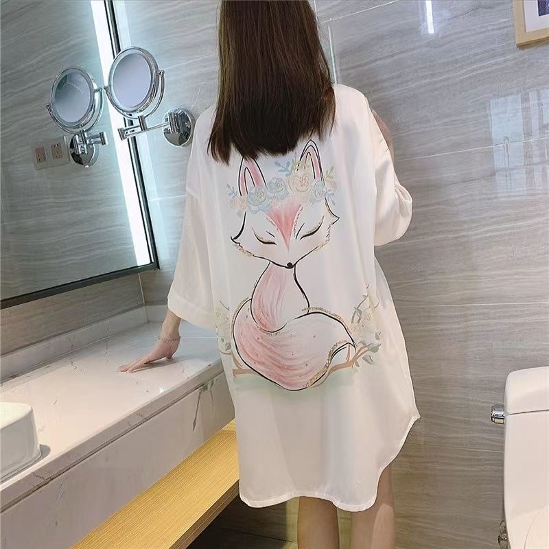 Đầm Ngủ Lụa Mỏng Dáng Rộng Thoáng Khí Thời Trang Mùa Hè Cho Mẹ Bầu