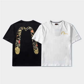 Áo Thun Ngắn Tay In Chữ Evisu Cho Nam Nữ # Fs08