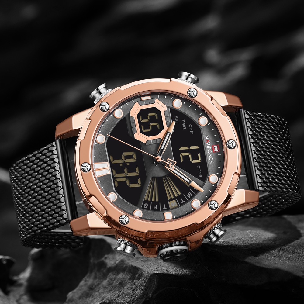 Đồng Hồ Thể Thao Naviforce 100% Chính Hãng Bằng Thép Không Gỉ Chống Thấm Nước Phát Quang Kèm Hộp Đựng