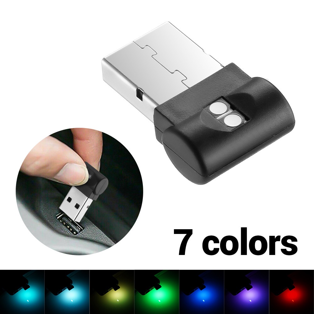 Đèn LED USB 7 Màu Mini Trang Trí Nội Thất Xe Hơi