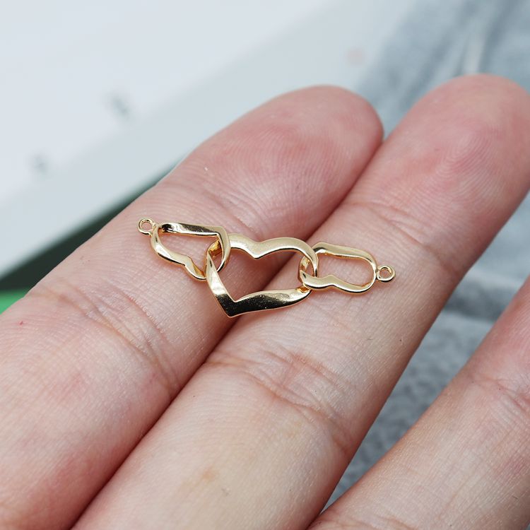 Dây Chuyền Mặt Hình Ba Trái Tim Bằng Đồng Mạ Vàng 18k Thời Trang diy