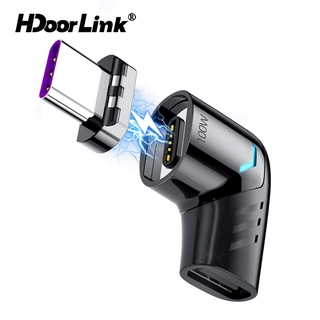 Hdoorlink 100W USB C Bộ chuyển đổi từ tính Type C Nam sang Type-C Nam châm Chuyển đổi cho Xiaomi Mi 9 Redmi Note 10 Đầu nối cáp sạc nhanh