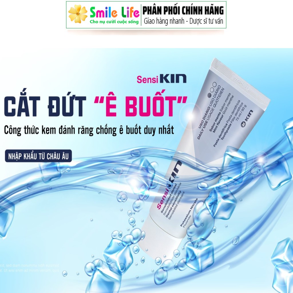 SMILE LIFE | COMBO ê buốt: Nước Súc Miệng 250ML+ Đánh Răng Ê Buốt 90g - SENSIKIN ®