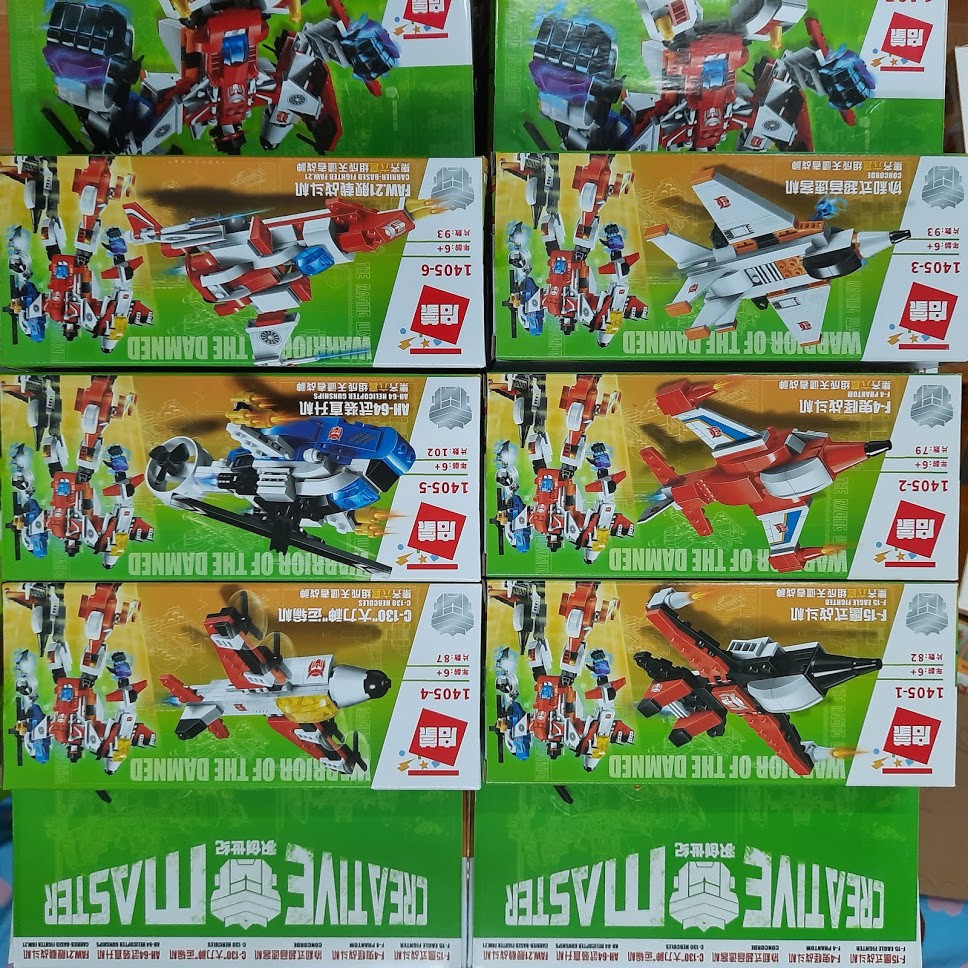 Bộ lắp ghép mô hình robot 6 trong 1 đồ chơi trẻ em bằng nhựa cao cấp