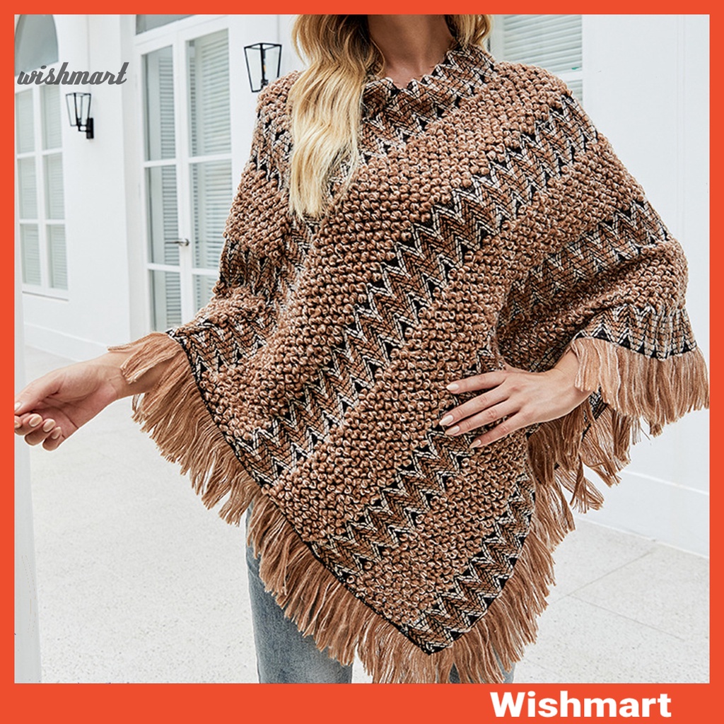 Áo choàng dáng rộng họa tiết kẻ sọc phong cách Bohemian thời trang cho nữ
