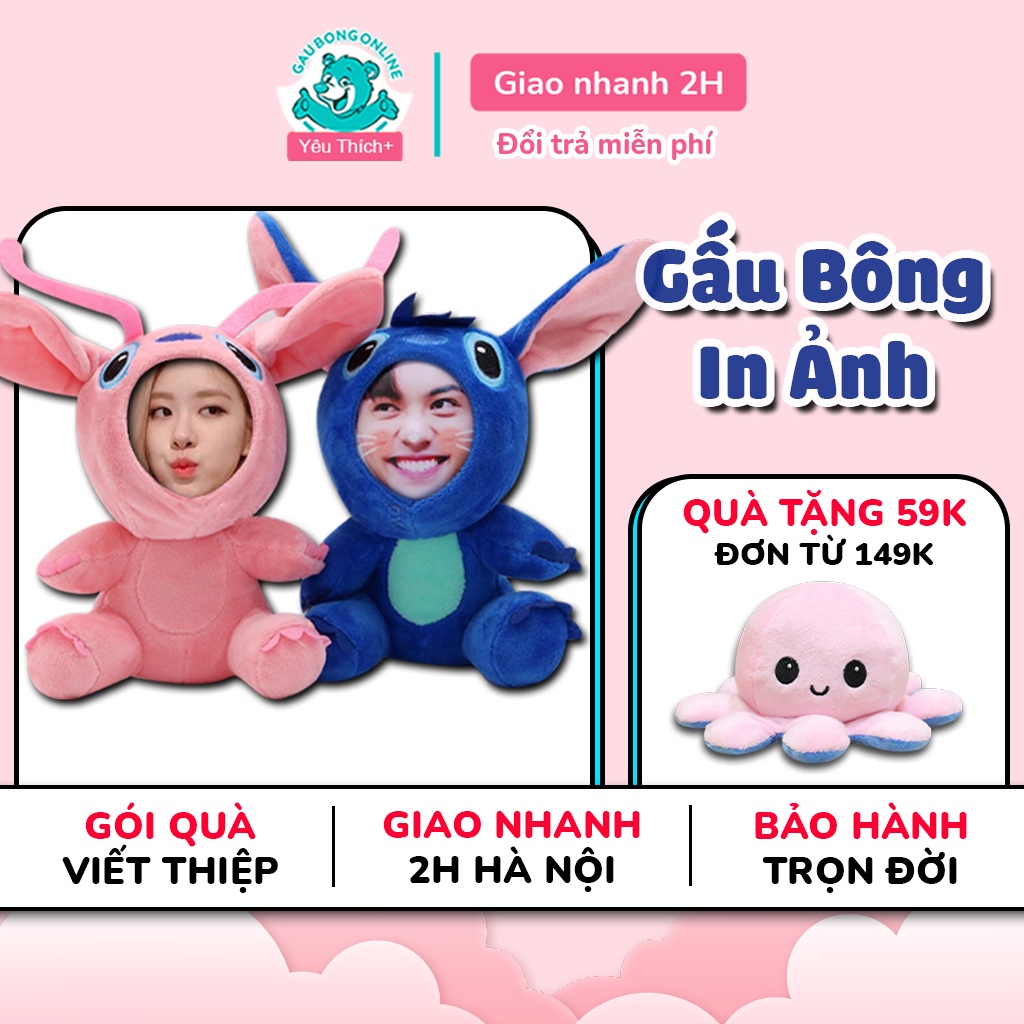 Gấu bông in ảnh, Móc khóa ghép ảnh mặt siêu dễ thương