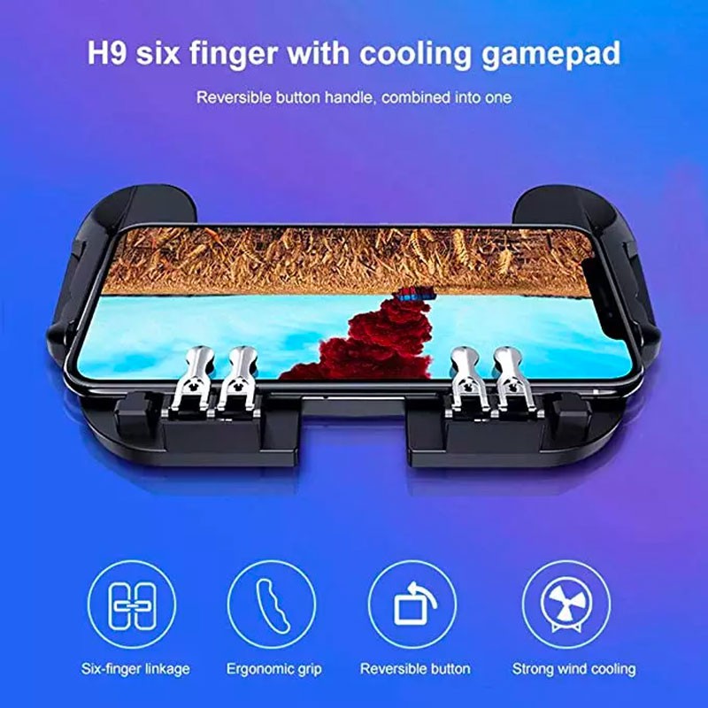 [ Freeship toàn quốc từ 50k]Tay cầm tản nhiệt H9 tối ưu 6 ngón chơi game mobile [Không PIN]