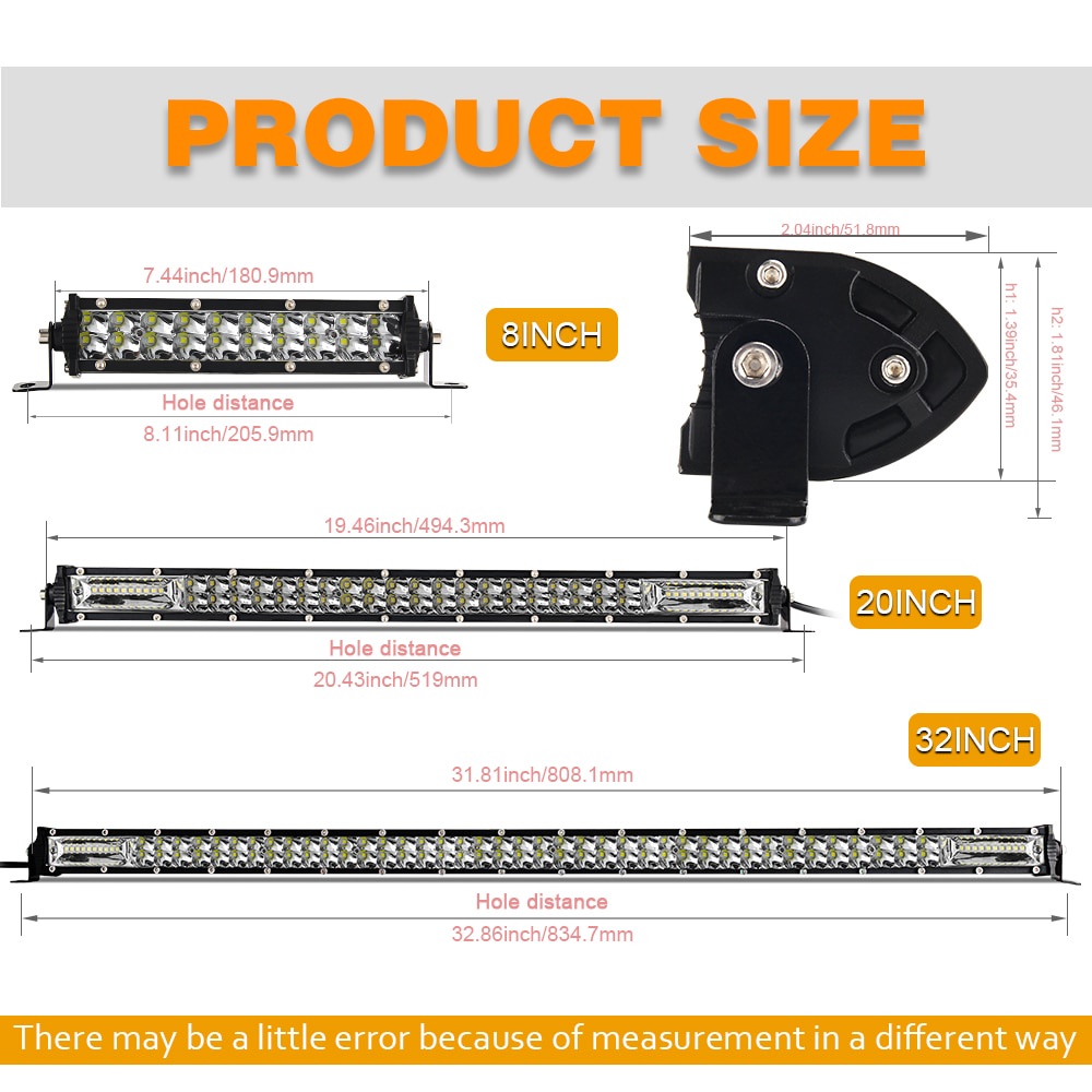 Thanh đèn Led 4x4 7&quot; 20&quot; 32&quot;12d cho xe Suv 4wd Atv