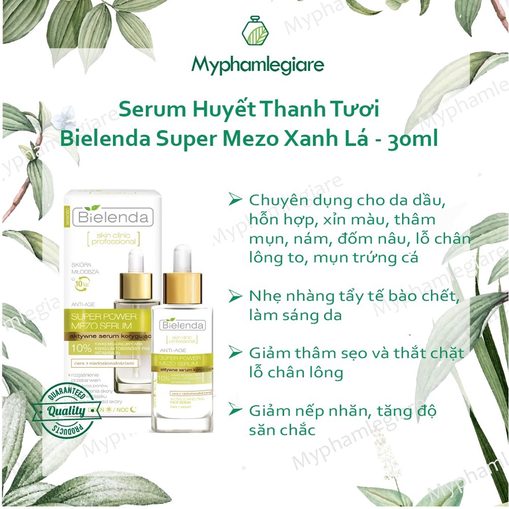 Serum tươi Bielenda cho da dầu, mụn se khít chân lông, giảm nếp nhăn