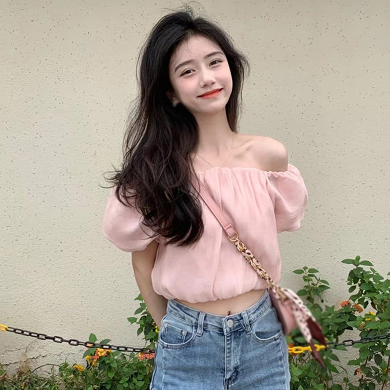 Áo Trễ Vai Tay Ngắn Thời Trang Dành Cho Nữ