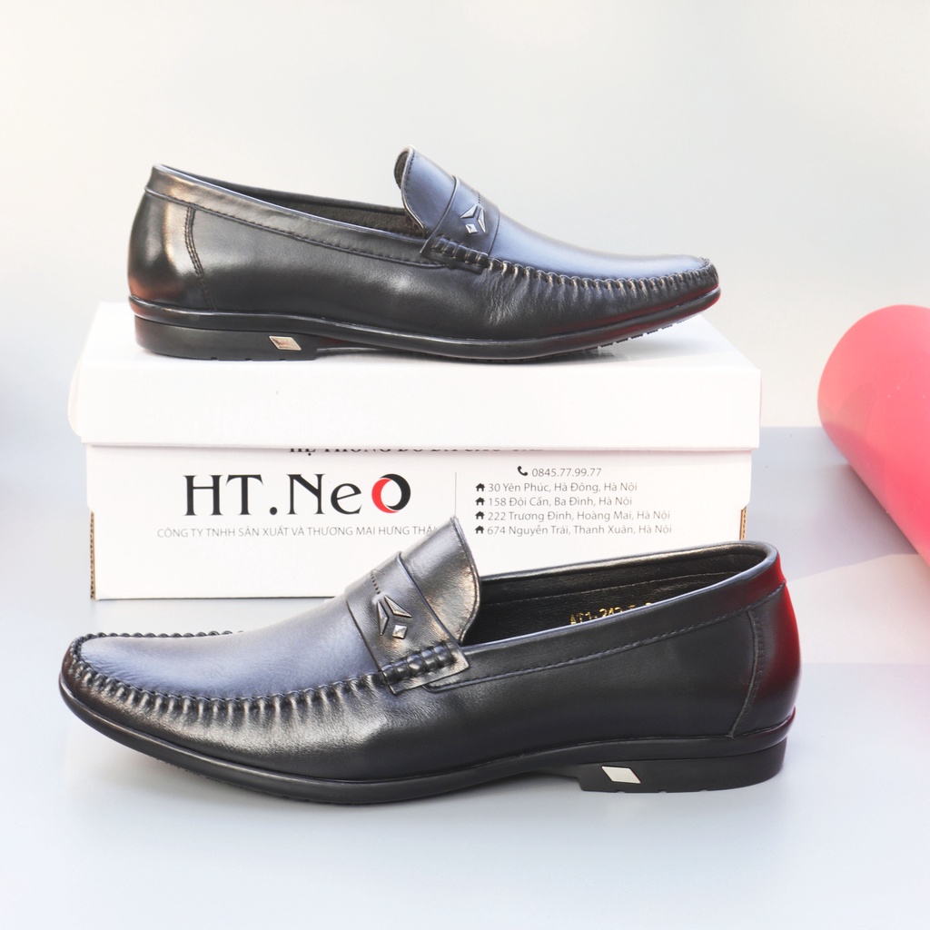Giày lười nam - giày tây nam công sở HT.NEO da bò thật ,kiểu dáng đơn giản sang trọng ,lịch lãm ,dễ phối đồ GT12
