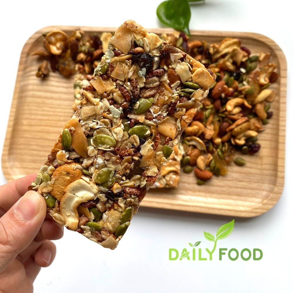 Thanh Granola Ăn Kiêng , Thanh Ngũ Cốc Gạo Lứt Rong Biển Chà Bông Cao Cấp DailyFood