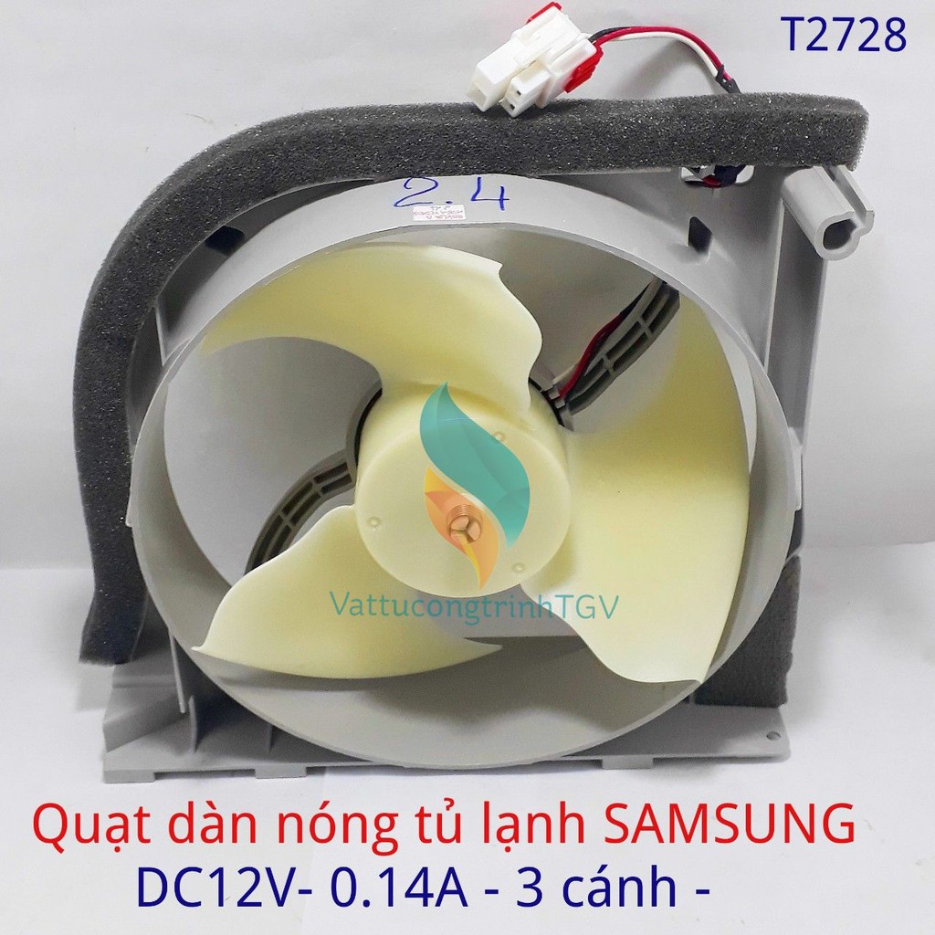 [Mã ELHA22 giảm 5% đơn 300K] Quạt DC12V-014A-3 dây-3 cánh dùng cho dàn nóng tủ lạnh SAMSUNG hãng