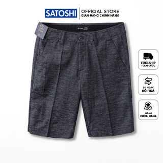 | Satoshi | Quần short nam SAQS41 chất kaki co giãn dáng vừa màu xám đậm melange, phong cách trẻ trung