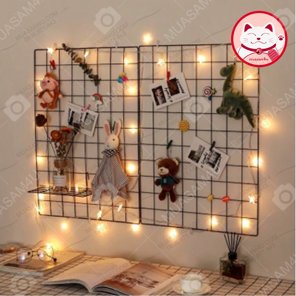 Lưới sắt / thép tĩnh điện decor ⚡𝐅𝐑𝐄𝐄𝐒𝐇𝐈𝐏⚡ Khung decor nhà cửa, trang trí phòng ngủ, treo hình ảnh siêu đẹp