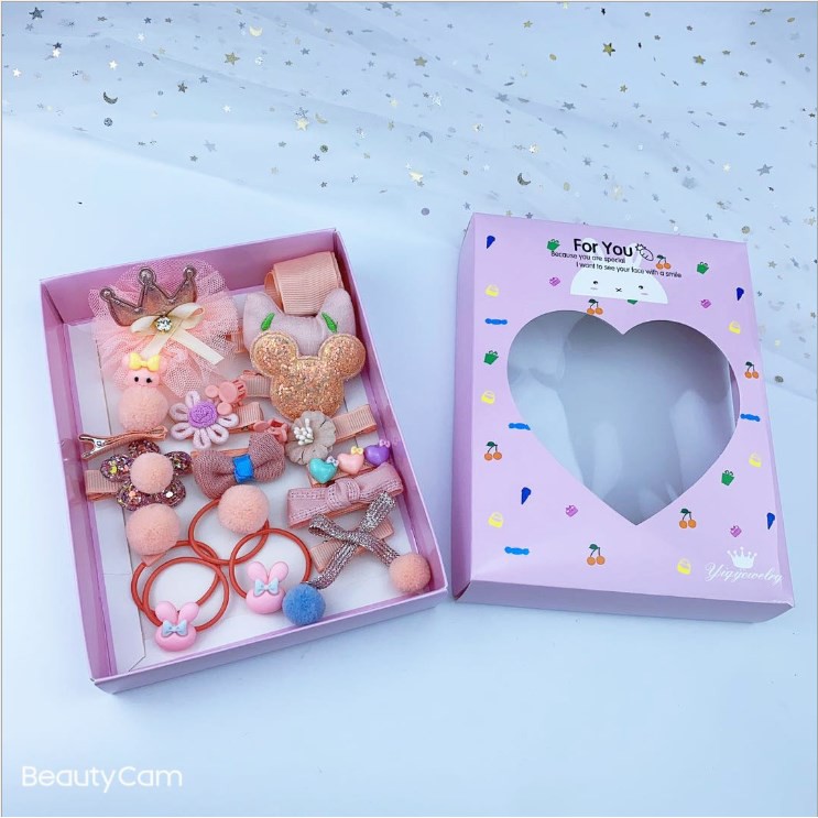Hộp kẹp tóc cho bé gái 18 chi tiết tuyệt đẹp goodbabyvn