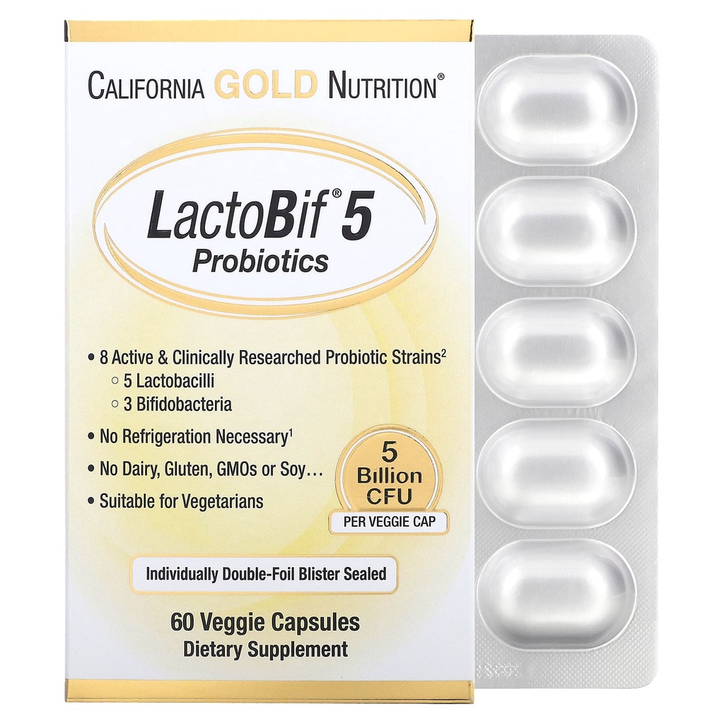 LactoBif Probiotics, 5 Billion CFU hộp 60 viên của California Gold Nutrition