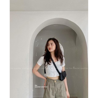 Áo croptop cài cúc 6 màu