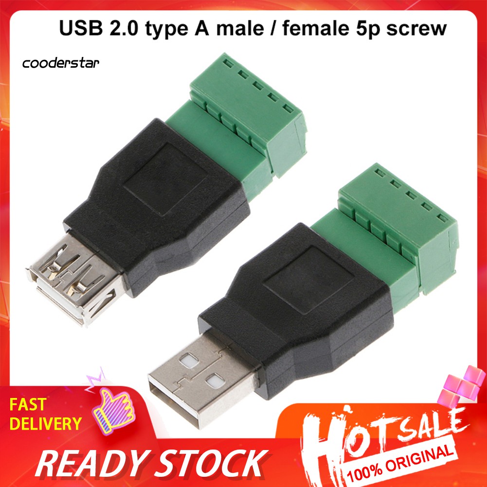 Đầu Nối Usb 2.0 Loại A Đầu Đực / Cái Sang Ổ Cắm Có Khiên Chắn
