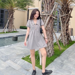 Đầm RINNA - Đầm babydoll cổ phối bèo