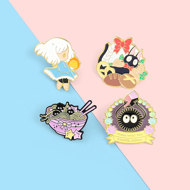 Ghim cài áo QIHE JEWELRY kiểu hoạt hình anime dễ thương 4 hình dạng tùy chọn