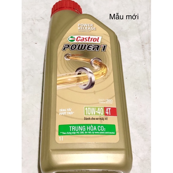 Nhớt Castrol Power 10W40 xe số loại 1 lít