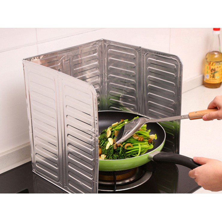 Khung Nhôm Chống Bắn Dầu Mỡ - Tấm Chắn Bếp Ga Ngăn Chiên Rán Size 32.5*84Cm - Dễ Dàng Vệ Sinh Nhà Bếp