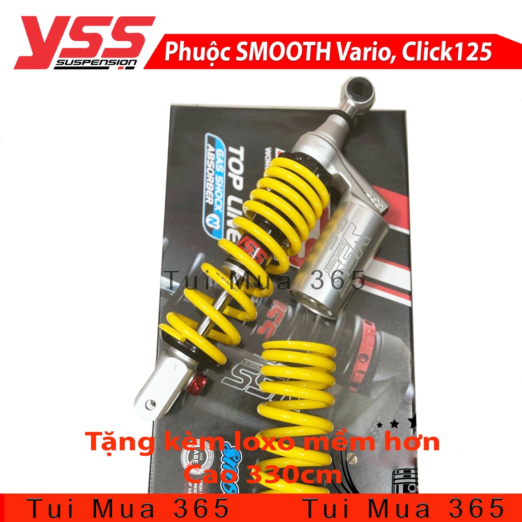 PHUỘC YSS SMOOTH G-SPORT Click/Vario/Vision/Lead/SH Mode ( Vàng ) Tặng kèm lò xo mềm hơn