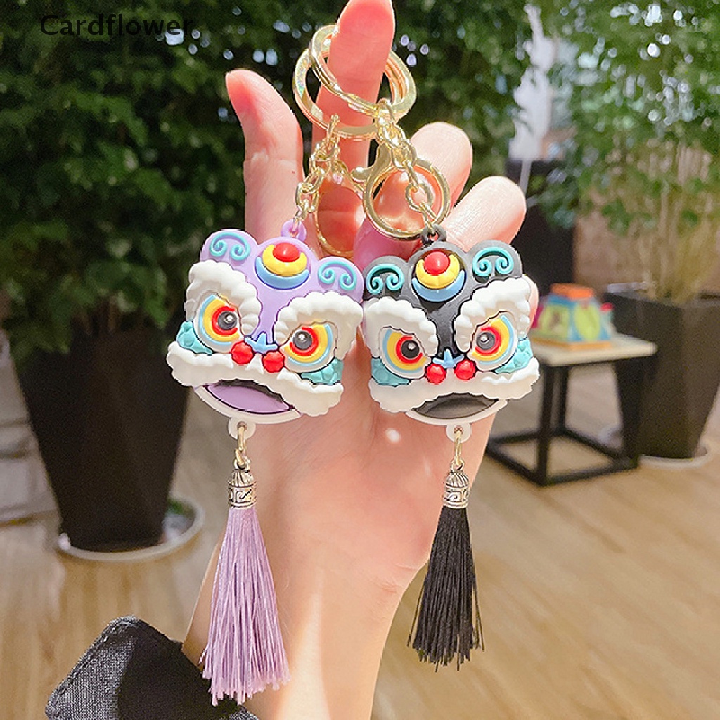 < Cardflower > Móc Khóa Hình Đầu Sư Tử Nhảy Múa Phong Cách Trung Quốc Trang Sức / Móc Khóa / Túi Xách