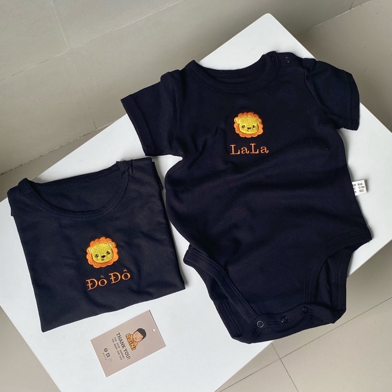 Body chip, áo thun thêu tên theo yêu cầu cho bé size 59-90 chất 100% cotton.