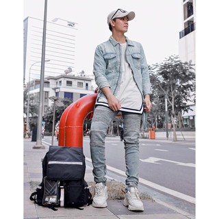 Quần jean biker co giãn Lexuza 073