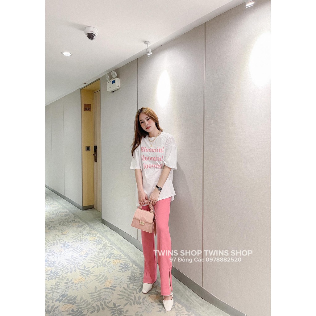 quần thun tăm xẻ gấu 9020