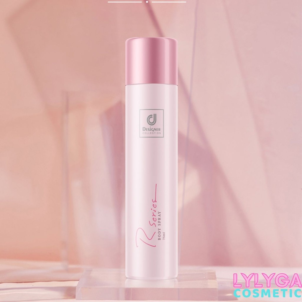 Xịt thơm toàn thân dưỡng ẩm Designer R Series Body Spray 75ml - Xịt thơm hồng body mùi hương quyến rũ